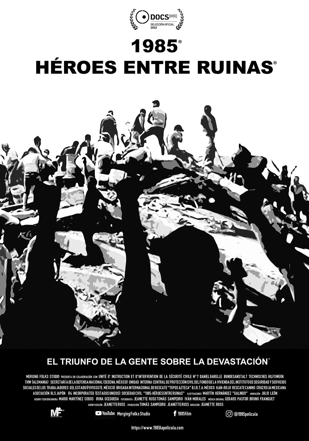 1985 héroes entre ruinas, Jeanette Ruzz Moreno, por película, 17 docsmx